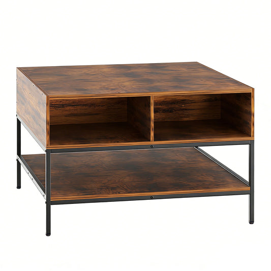 Flip-Top Coffee Table With Storage Lift-Top Design With Hidden Compartment - Black