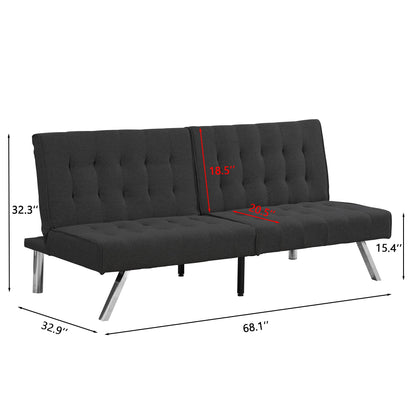 Modern Sofa Bed With Wood Frame And Stainless Legs