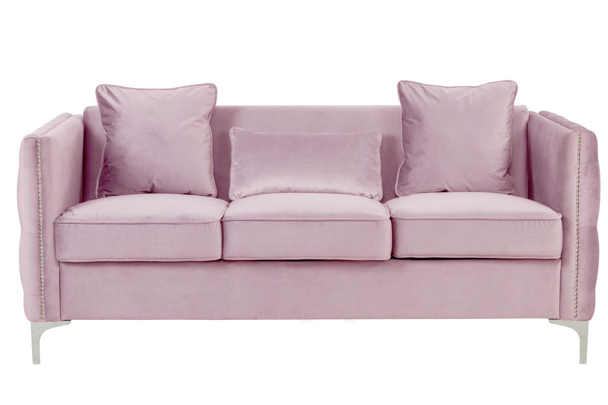 Bayberry - Velvet Sofa With 3 Pillows