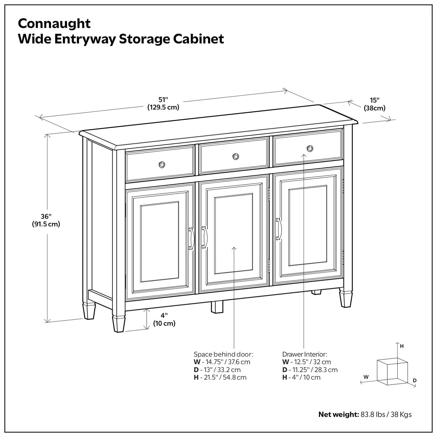 Connaught - Wide Entryway Storage Cabinet