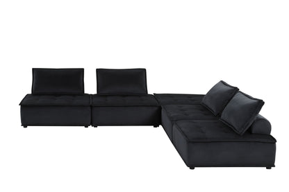 Anna - Velvet Sectional Sofa Ottoman