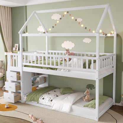 Bunk Bed With Shelves And Drawers, Storage Focused Design