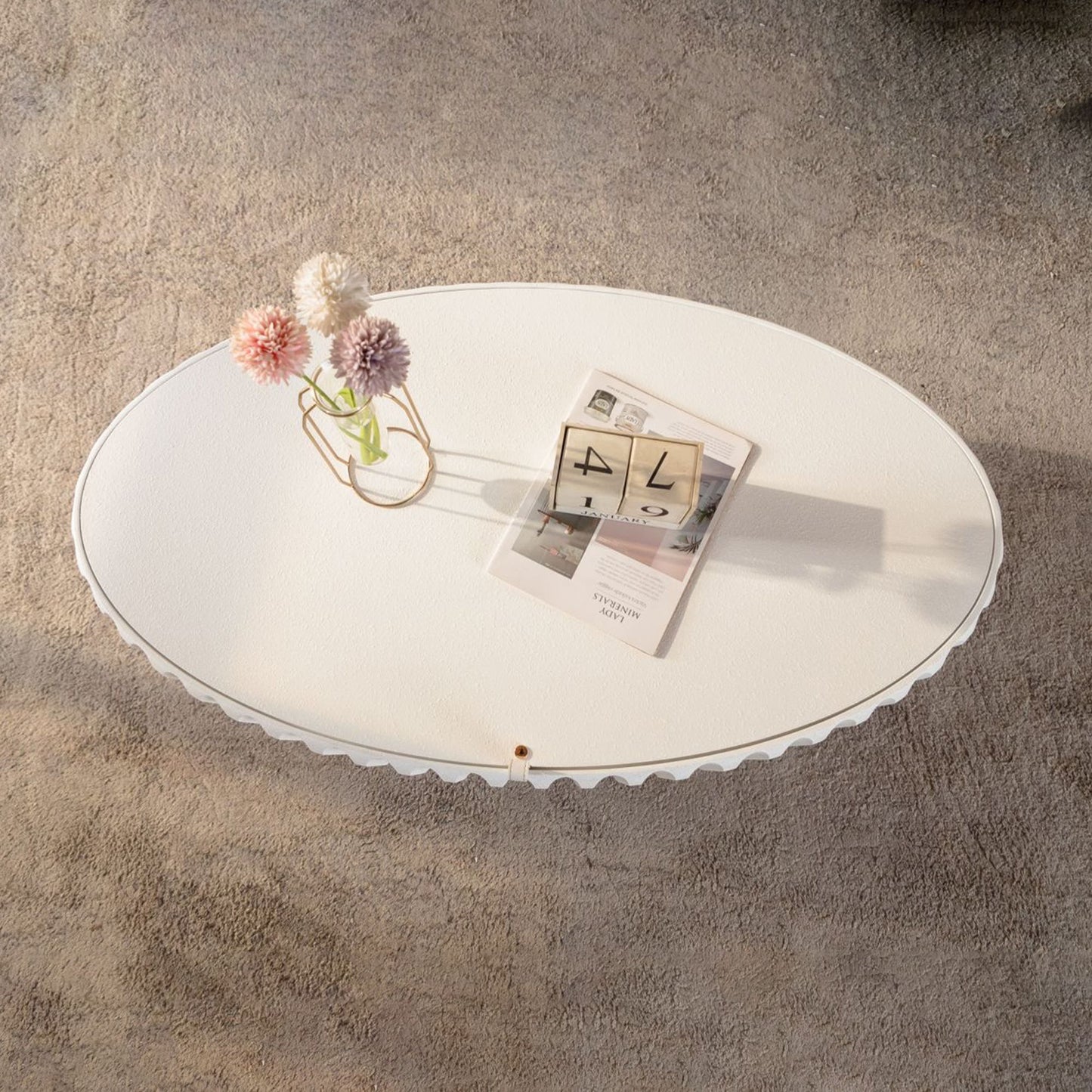 Fluted Storage Table With Lift Off Lid