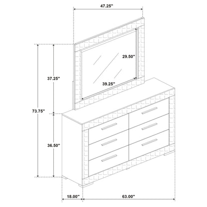 Pierce - 6 Drawer Dresser And Mirror