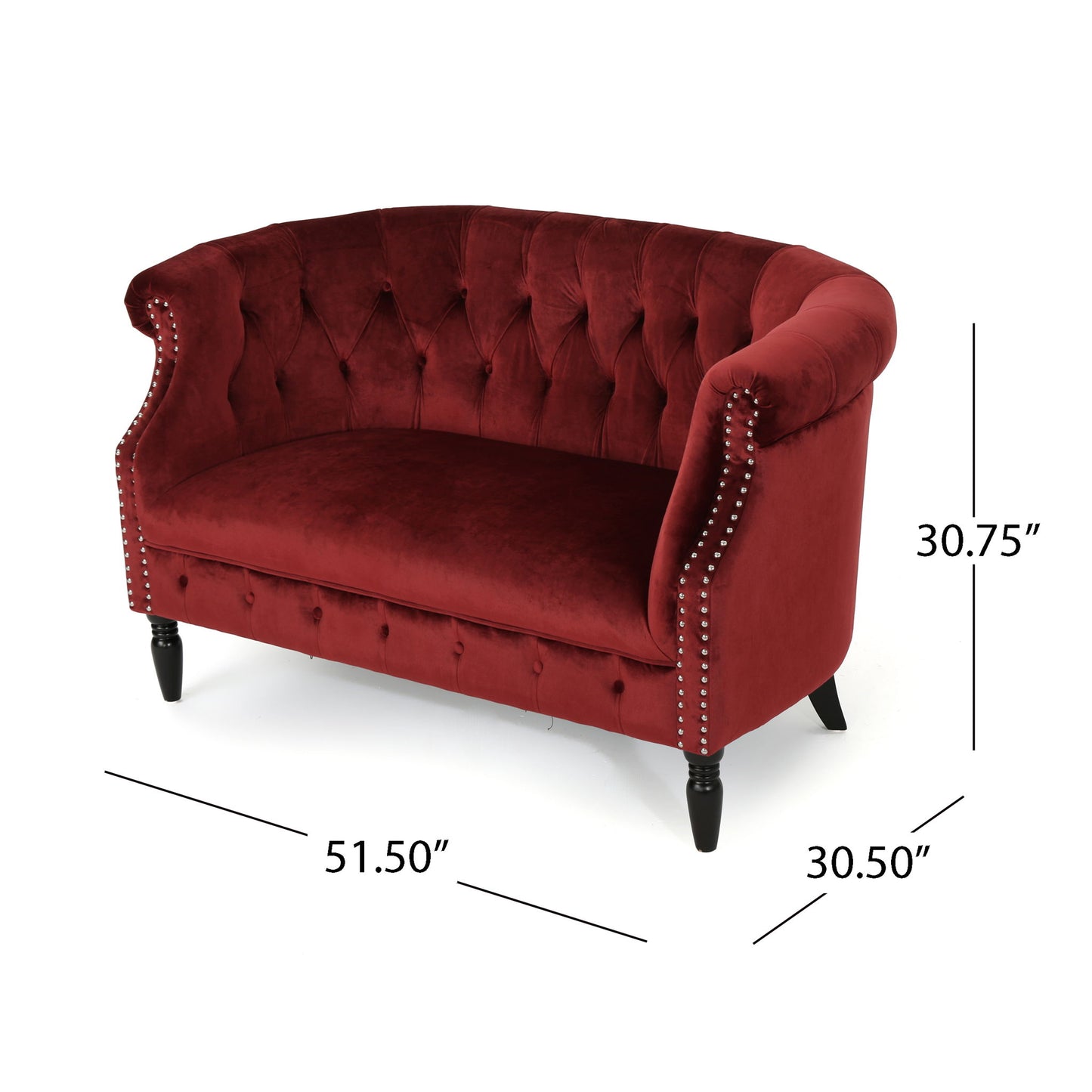 Antique Chesterfield Style Loveseat With Button Tufting