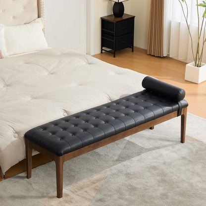 Upholstered End Of Bed Bench With Headrest