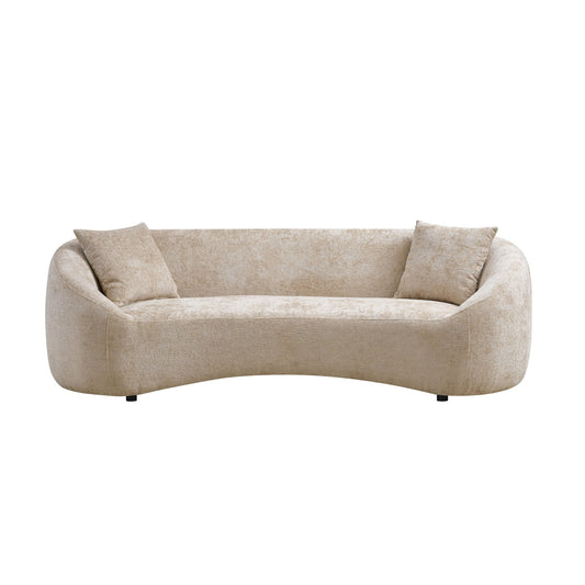 Curved 3 Seater Sofa, Long Living Room Couch