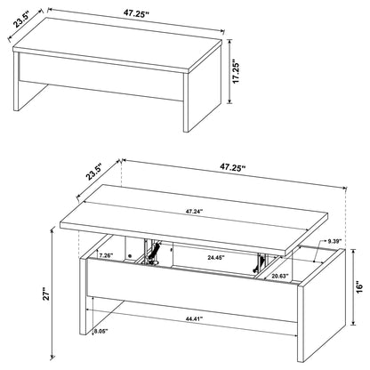 Parker - Lift Top Coffee Table - Light Oak