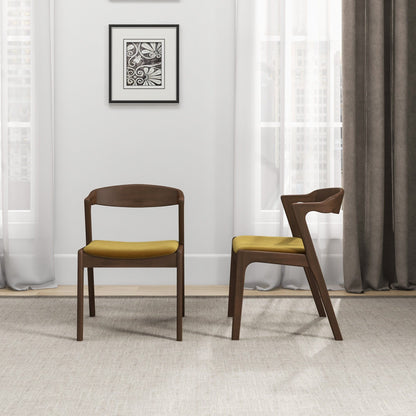 Dakota - Velvet Dining Chair (Set of 2) - Brown / Yellow