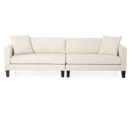 Comfy 3 Seat Sofa With Wooden Legs, Modern Style For Living Room And Study