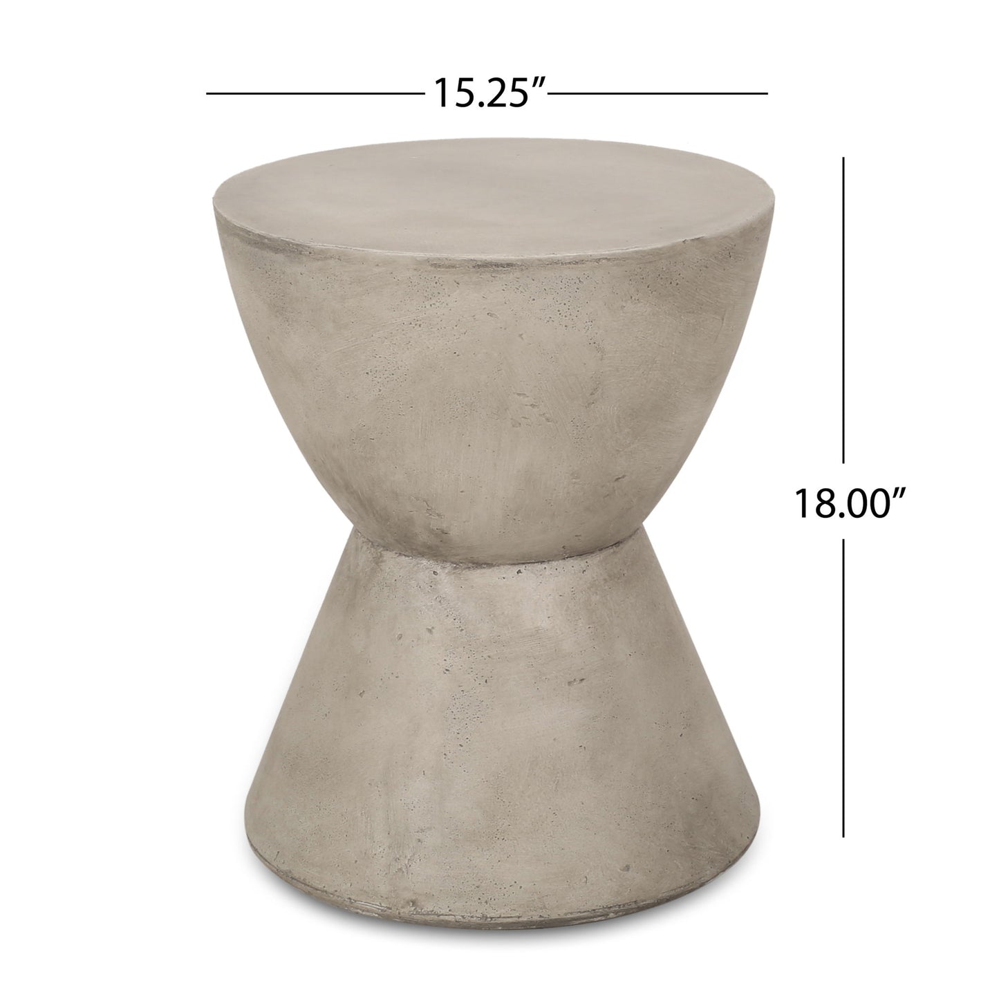 Outdoor Hourglass Shaped Side Table - Light Gray