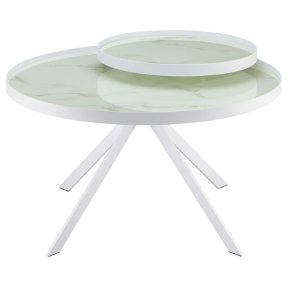 Shayne - Round Top Coffee Table With 2 Tier Design