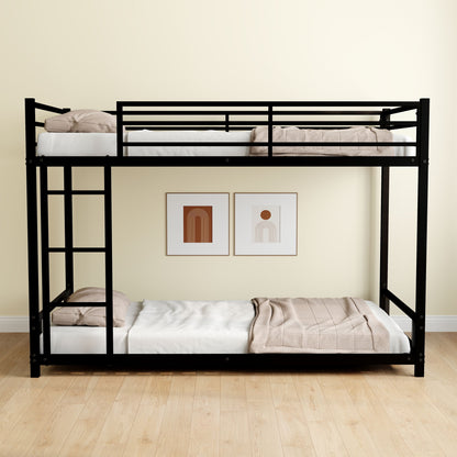 Bunk Bed With Noise Reduction And Safety Guardrail