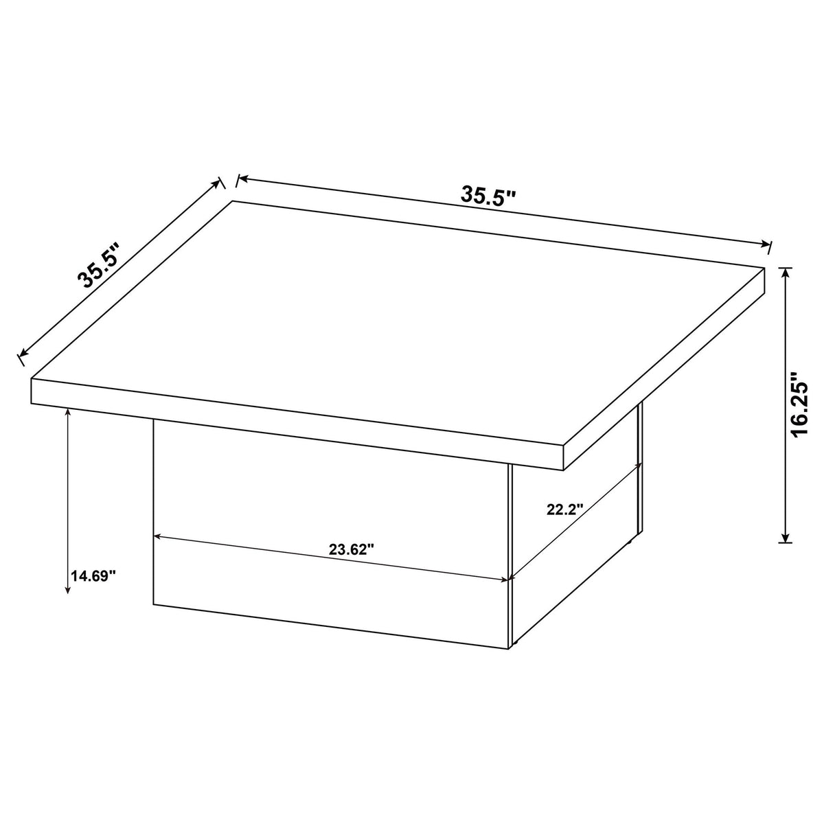 Eldridge - Coffee Table Set With Chunky Square Tops