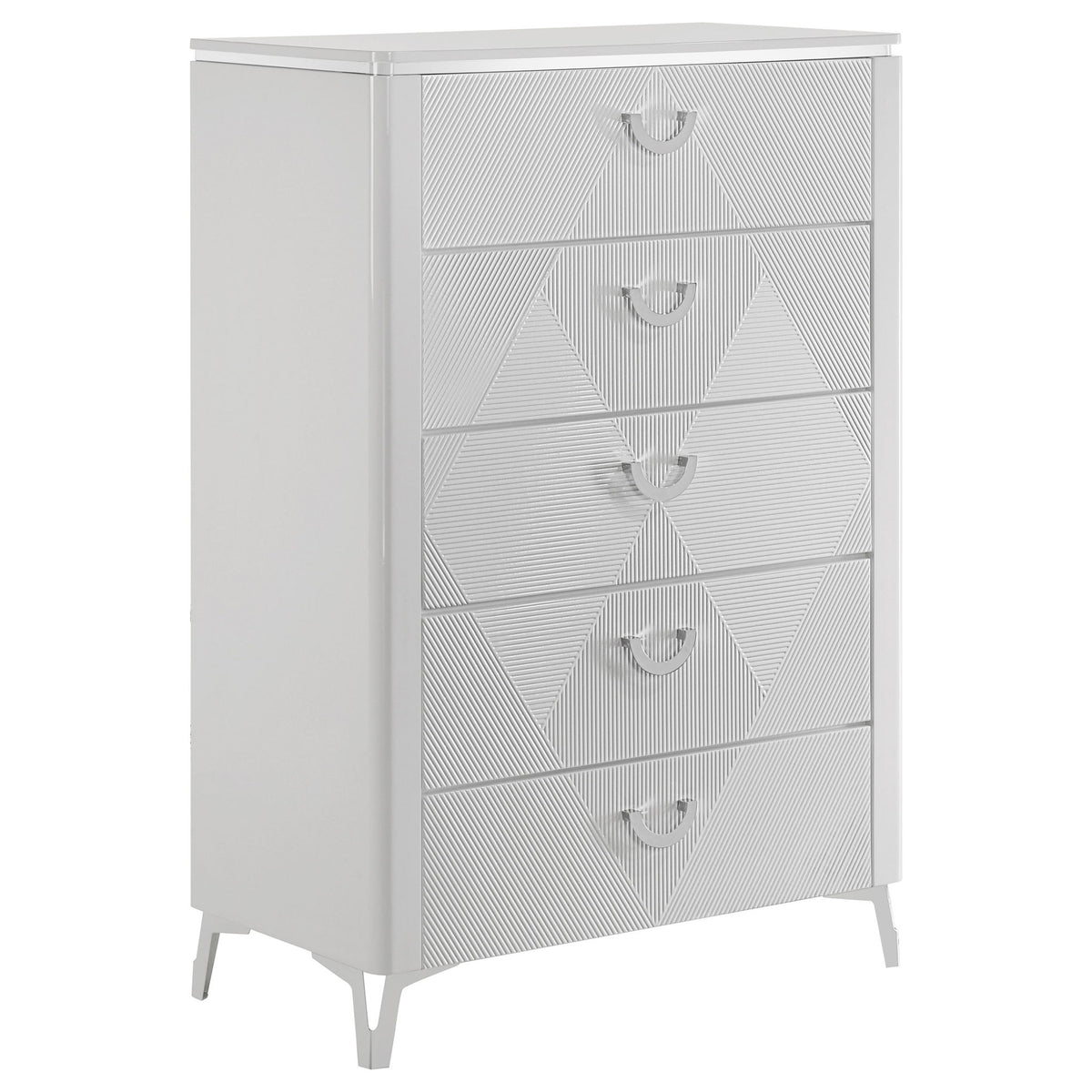 Buckley - 5 Drawer Chest - Gloss White