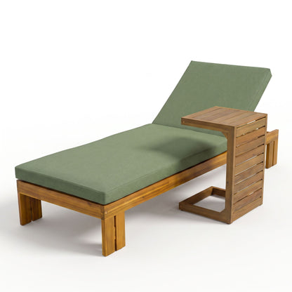 Outdoor Chaise Lounge Set & Side Table, 5 Position Adjustable Patio Recliner