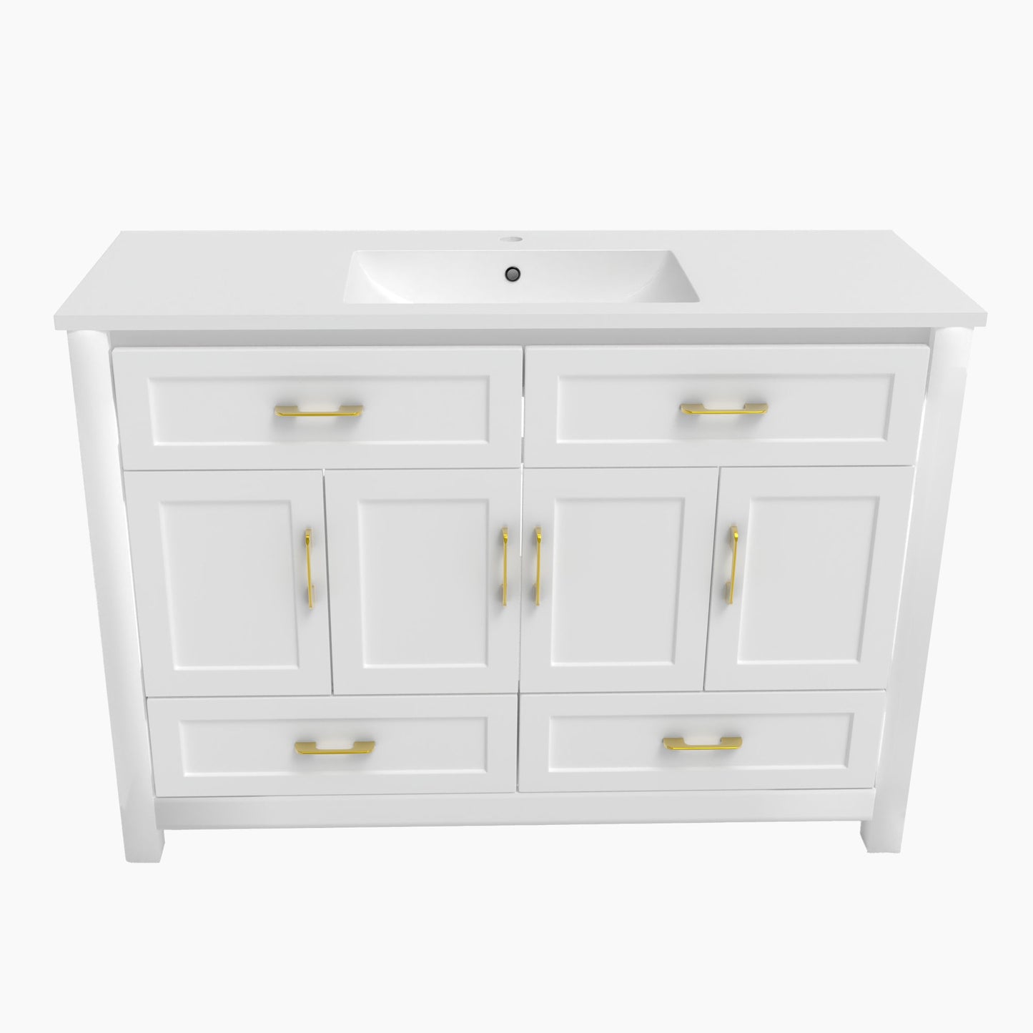 Bathroom Vanity With Sink Combo, 4 Soft Close Doors And 4 Drawers