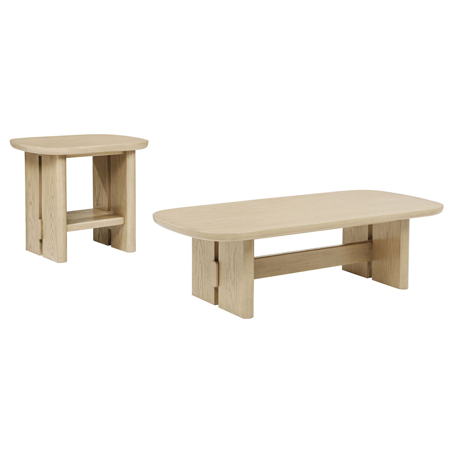 Kimpton - 2 Piece Coastal Coffee And End Table Set - Beige