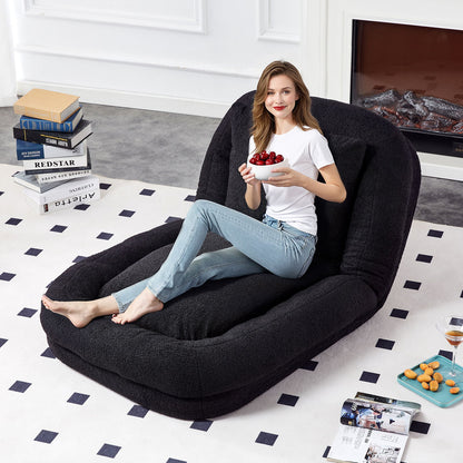 Contemporary Folding Sofa Chair With 5 Adjustable Positions For Gaming, Meditation, And Relaxation