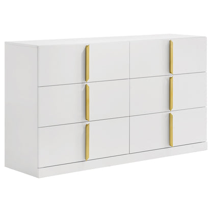 Lauryn - 6 Drawer Dresser Cabinet - Gloss White