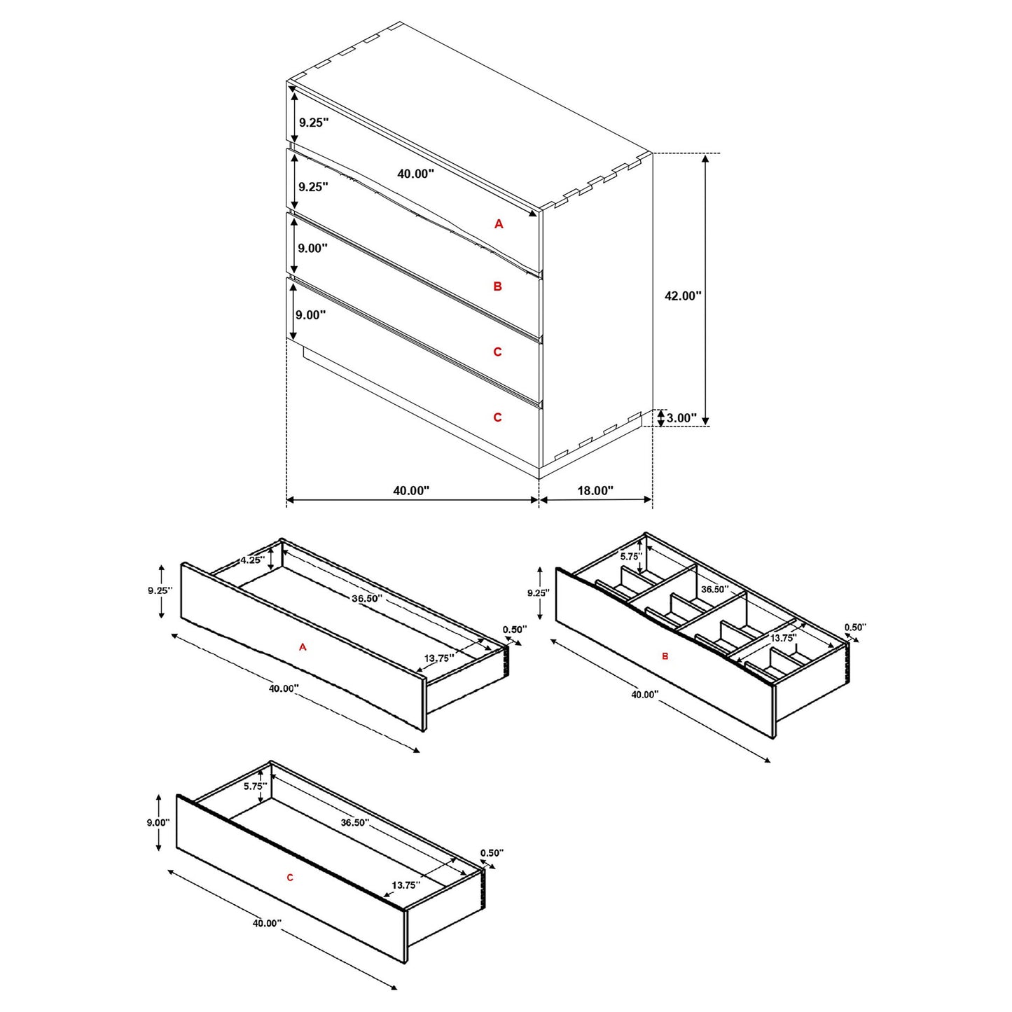 Beverly - 4 Drawer Chest Of Drawers - Walnut