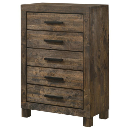 Woodmont - 5-Drawer Bedroom Chest - Rustic Golden Brown