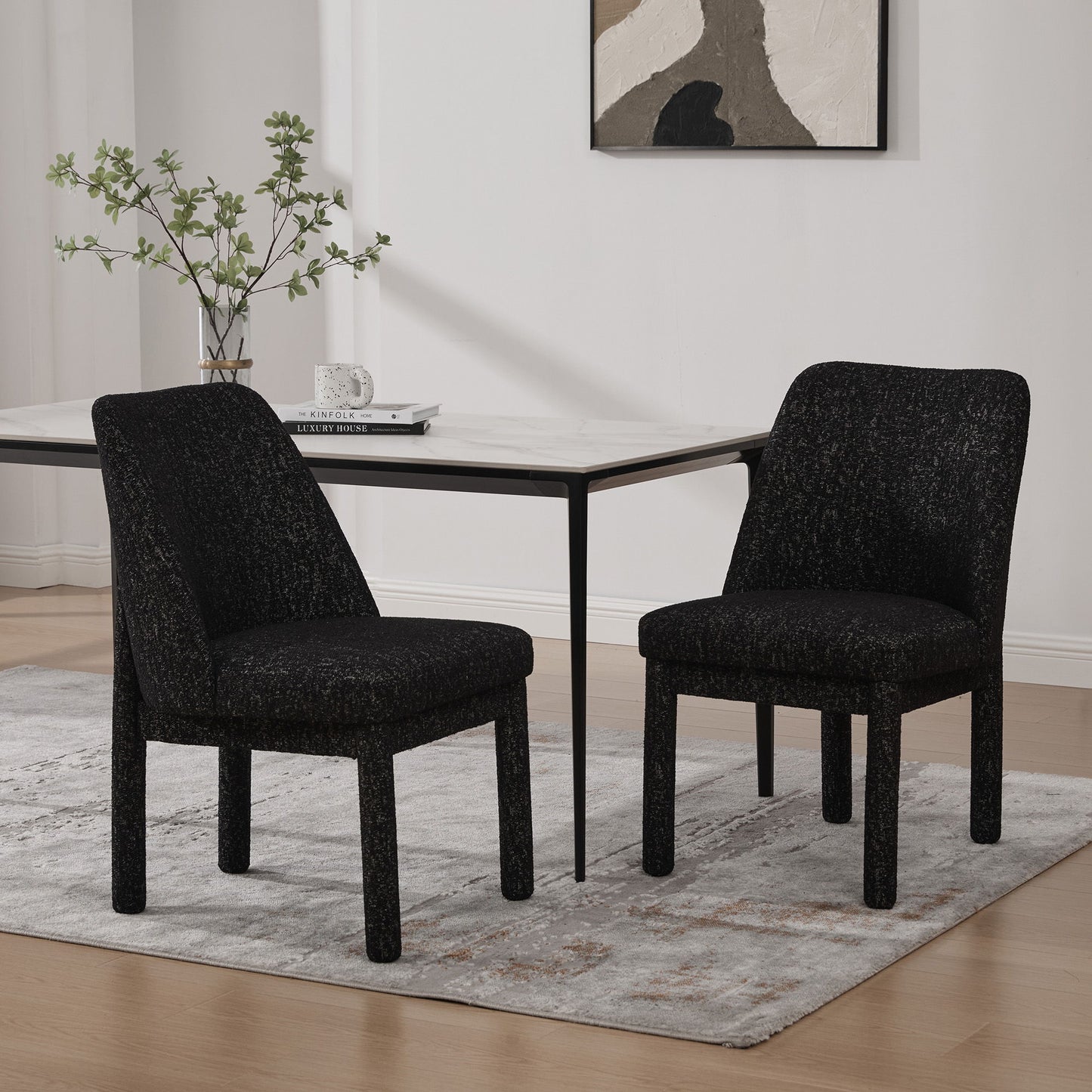 Wide Minimalist Dining Chair (Set of 2)