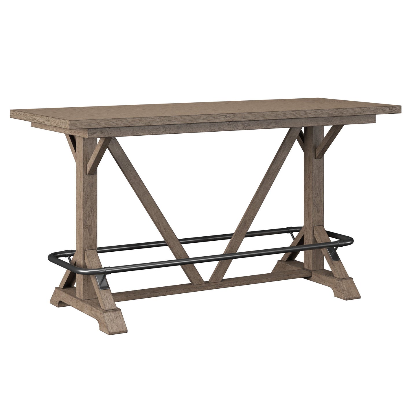 Bar Height Trestle Table - Brown
