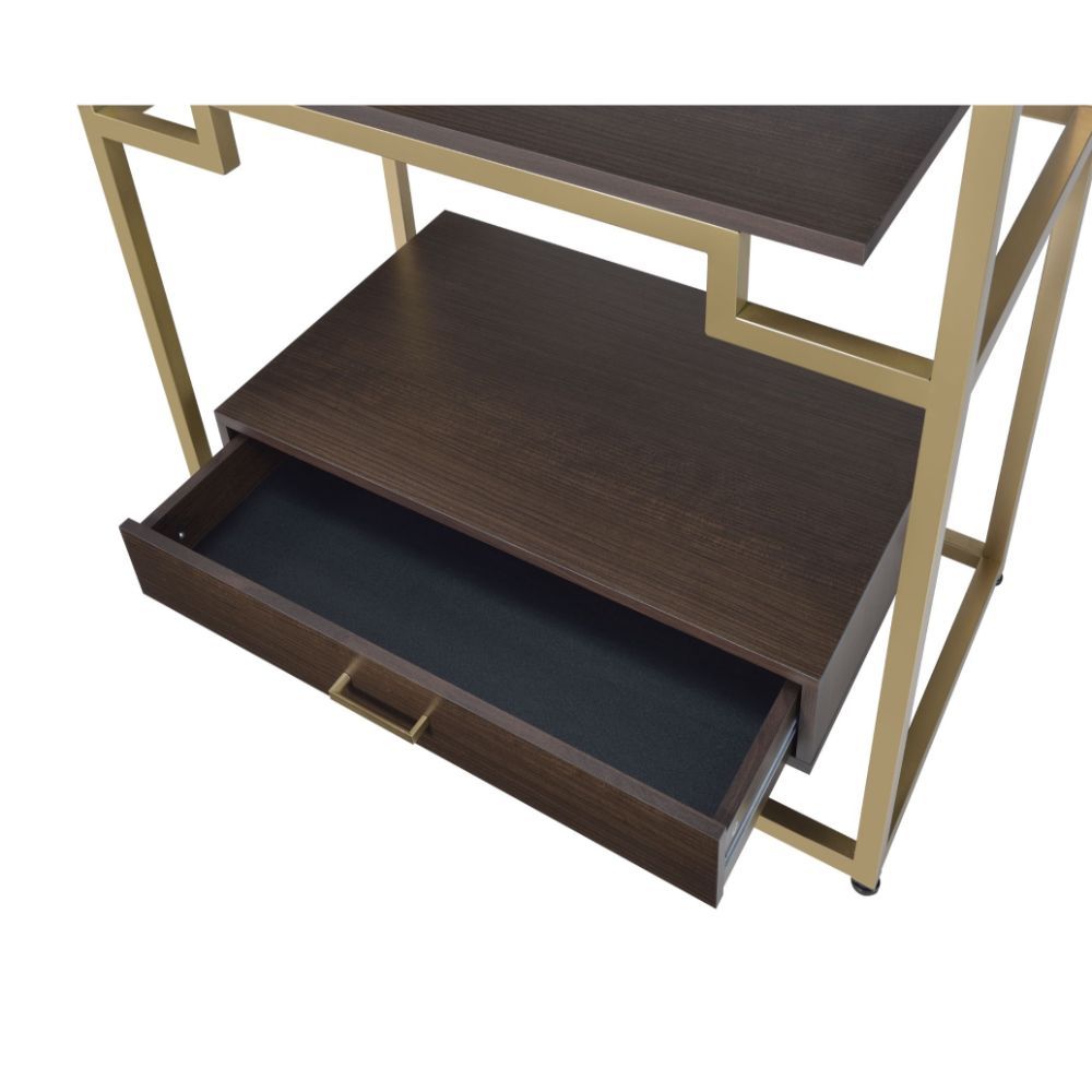 Yumia - Bookshelf - Gold & Walnut