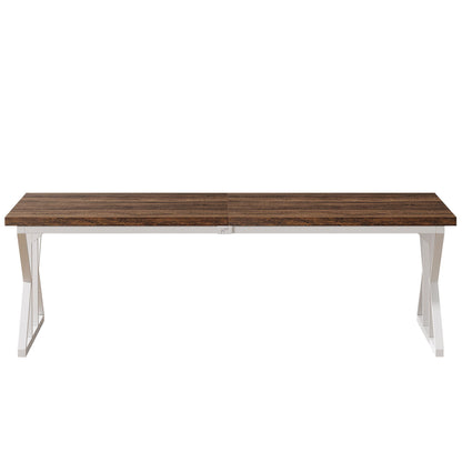 Rectangular Dining Table With X Trestle Metal Legs