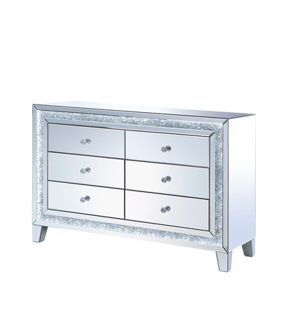 Noralie - Accent Table - Led, Mirrored & Faux Diamonds