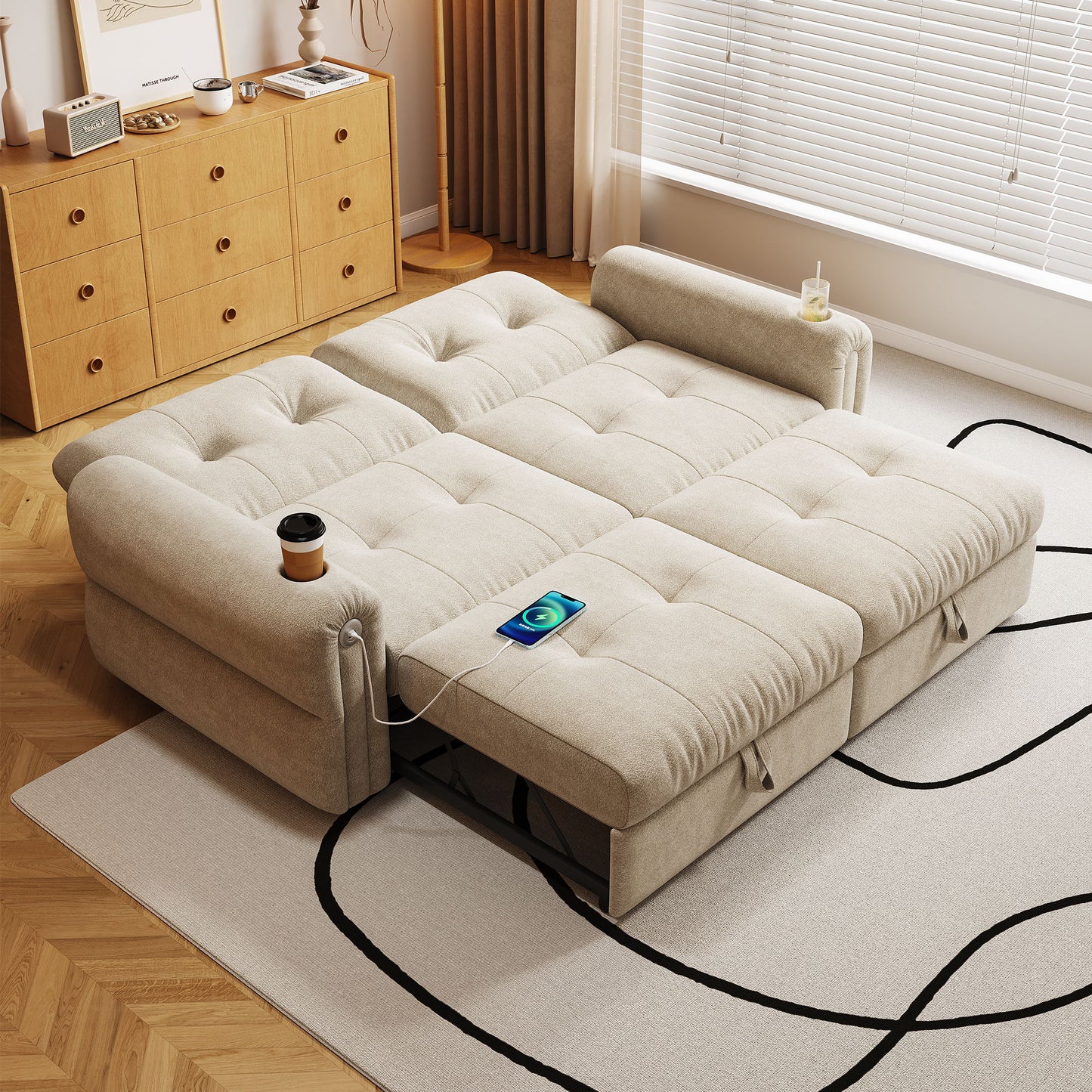 Cloud Like Convertible Sofa Bed With For Living Room