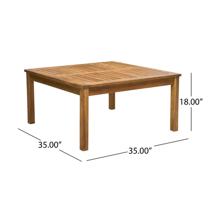 Perla - Rustic Square Coffee Table With Block Legs