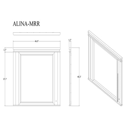 Adalid - Square Shaped Mirror With LED Lighting And Glittered Detailing - White