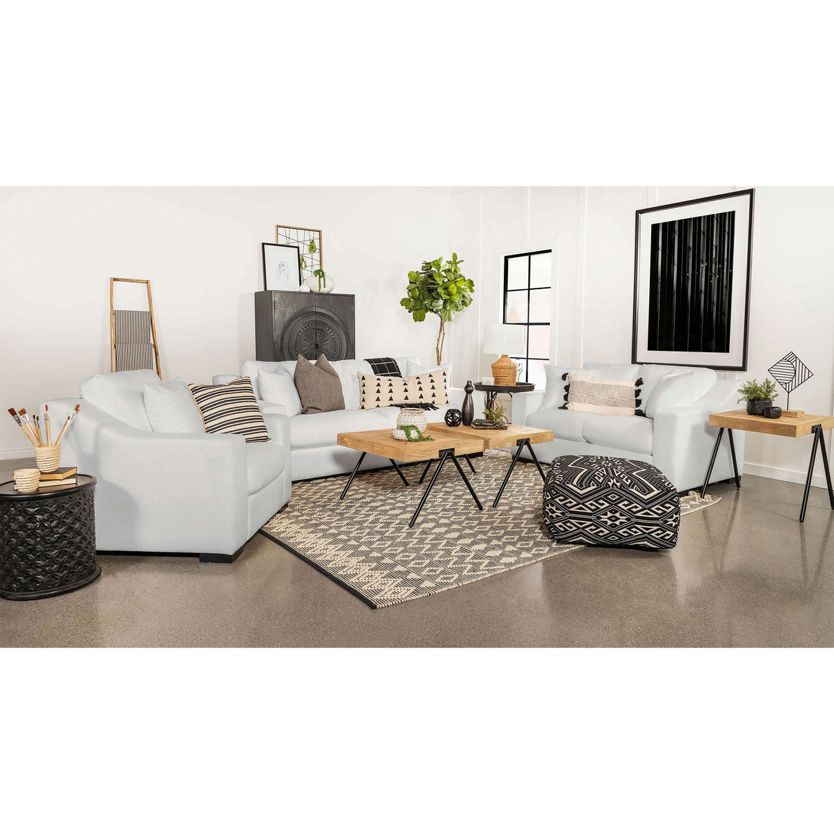 Chelan - Upholstered Track Arm Sofa Set With Curved Arms