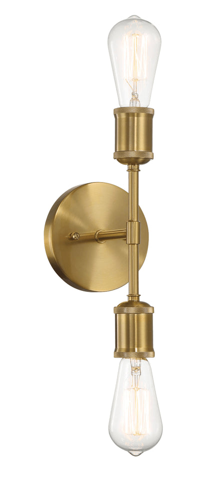 Reverie - Double Lights Bathroom Wall Sconce Over Mirror - Clear / Gold