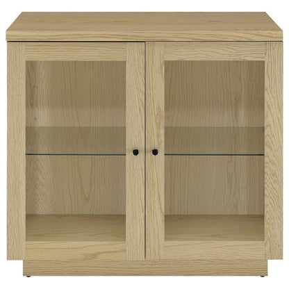 Tilbury - 2-Door Glass Front Accent Display Cabinet - Light Oak