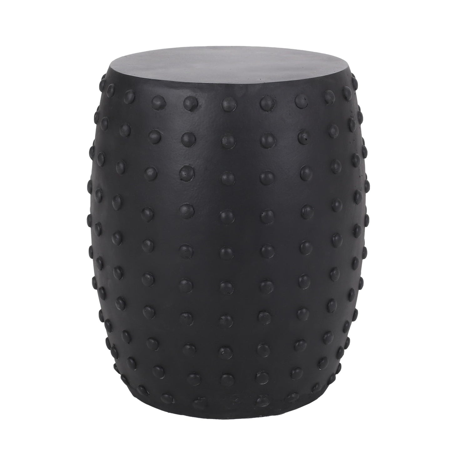 Outdoor End Table With Outstanding Studded Design - Matte Black