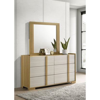 Lincoln - 6 Drawer Dresser With Mirror - Natural