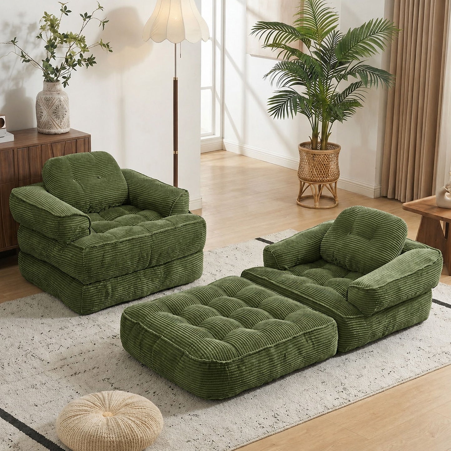 Convertible 2 In 1 Armrest Sofa For Bedroom