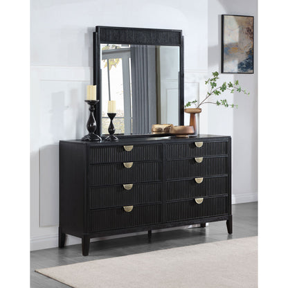 Ennis - 8 Drawer Dresser With Mirror - Black