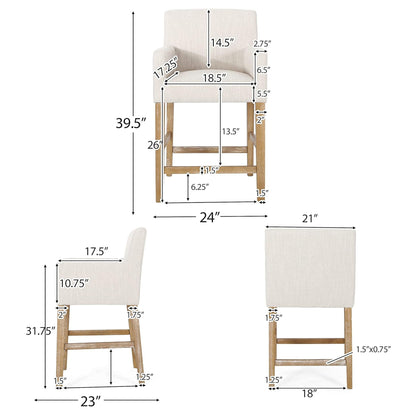 Serenitia - Upholstered Counter Chair With Straight Arm