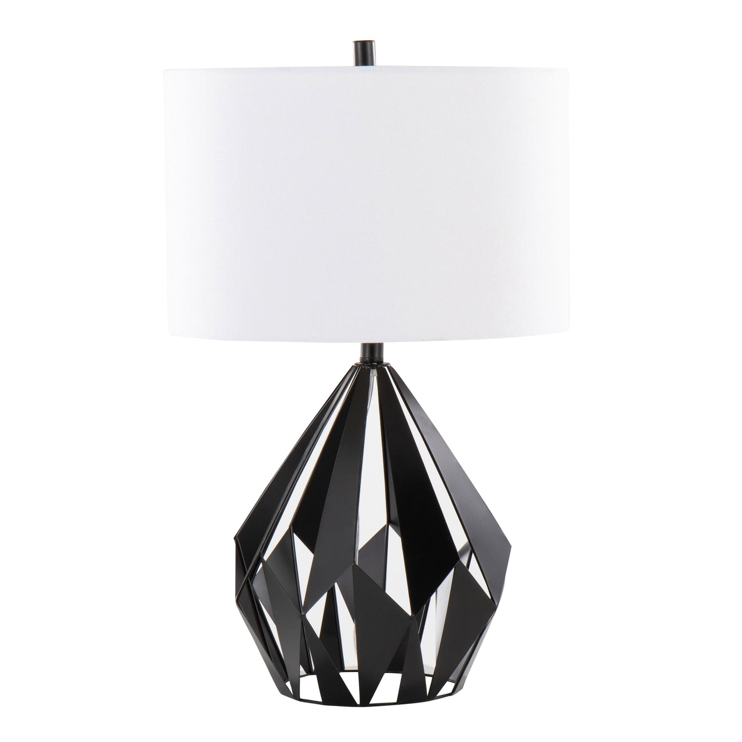 Geo - Me Tri Contemporary Table Lamp (Set of 2) - Matte Black / White