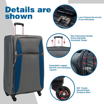4 Piece Set Softshell Luggage