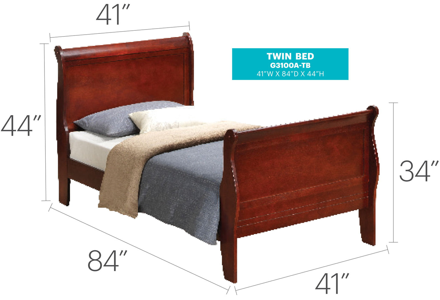 Panel Sleigh Bed