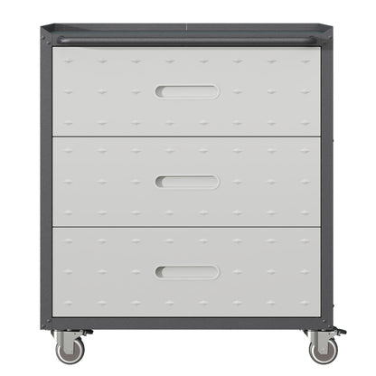 Heavy Duty Metal Storage Cabinet With Wheels 3 Drawer Tool Cabinet For Garage, Office, And Home Organizer Solutions