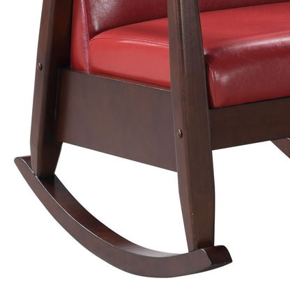 Raina - Rocking Chair - Red / Espresso