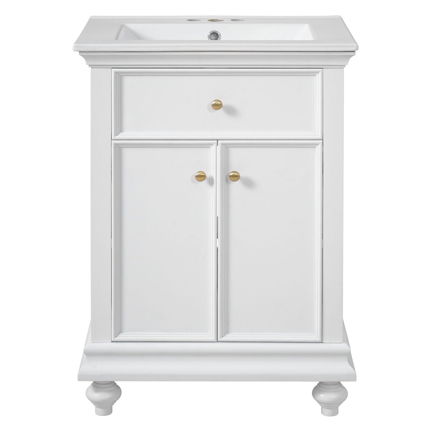 Modern Bathroom Vanity With Tip-Out Drawer And Soft-Close Hinges
