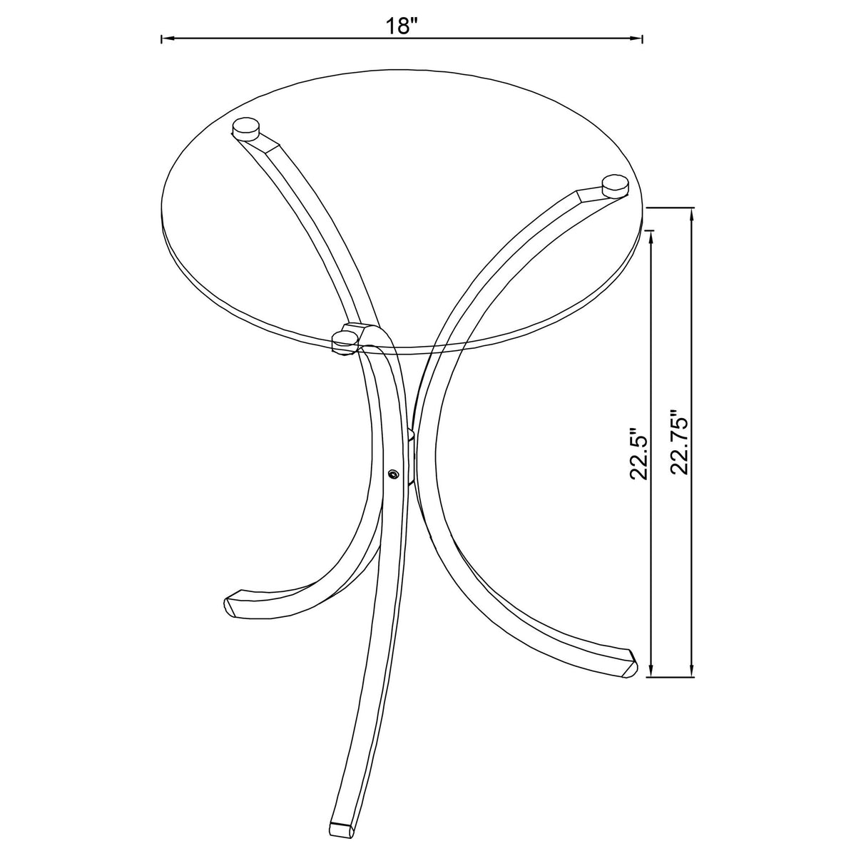 Claudia - Side Table - Chrome