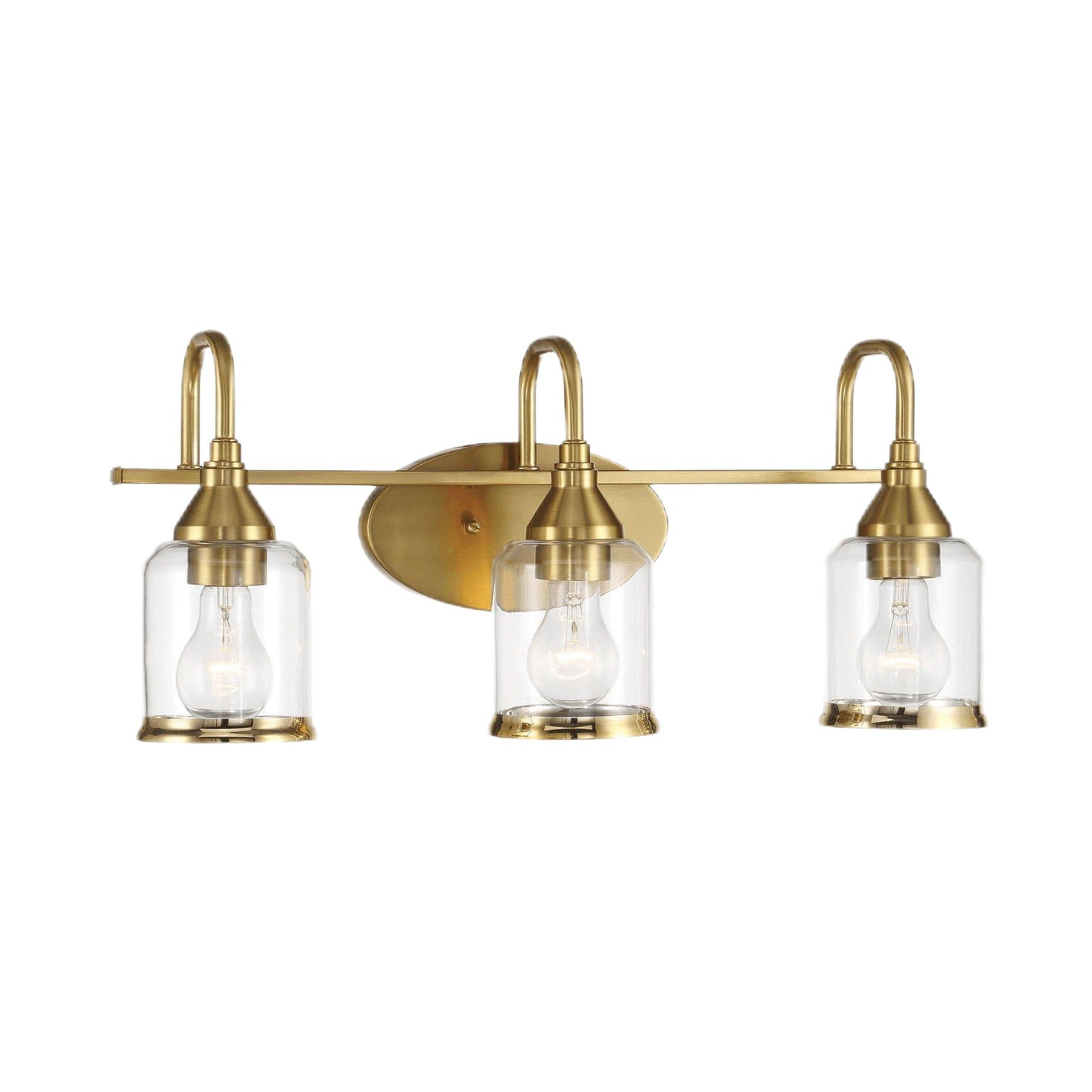 Twilight - 3 Lights Brush Contemporary Vanity Light - Clear / Gold